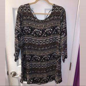 Long Sleeve Printed Dress